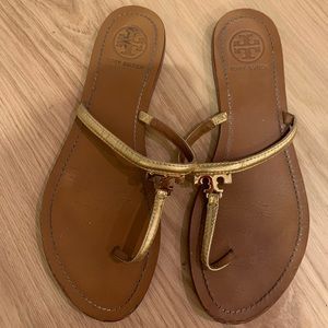 Tory Burch gold sandals